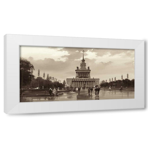 Wdnh, Moscow White Modern Wood Framed Art Print by Ryazanov