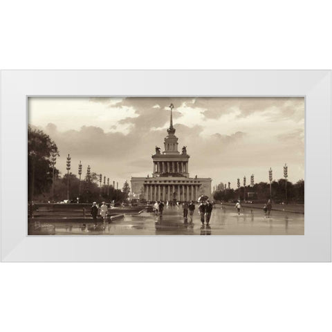 Wdnh, Moscow White Modern Wood Framed Art Print by Ryazanov