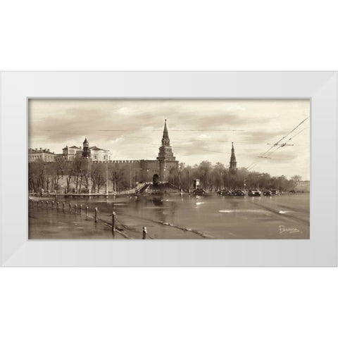 Borowizki, Moscow White Modern Wood Framed Art Print by Ryazanov