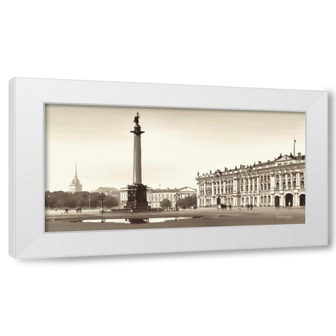 Winter Palace, St. Petersburg White Modern Wood Framed Art Print by Ryazanov