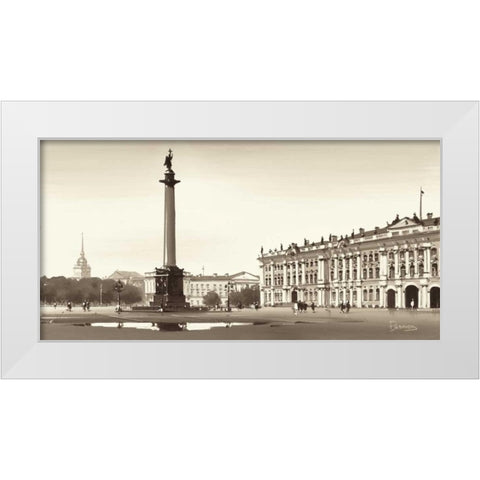 Winter Palace, St. Petersburg White Modern Wood Framed Art Print by Ryazanov