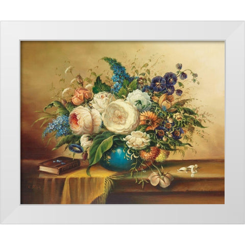 ANNIVERSARY BOUQUET White Modern Wood Framed Art Print by Pila