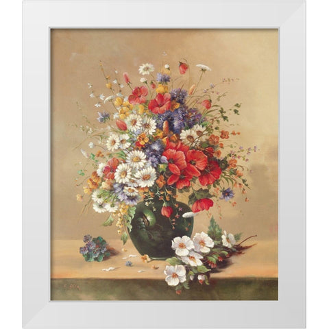 SEPTEMBER BOUQUET White Modern Wood Framed Art Print by Pila