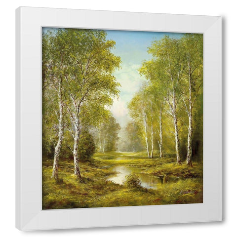 TRANQUILITY White Modern Wood Framed Art Print by Glassl, Helmut