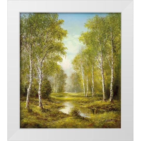 TRANQUILITY White Modern Wood Framed Art Print by Glassl, Helmut