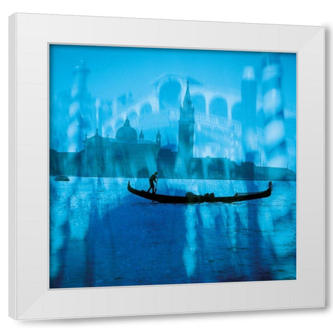 BLUE VENICE White Modern Wood Framed Art Print by Weissing, Gerd