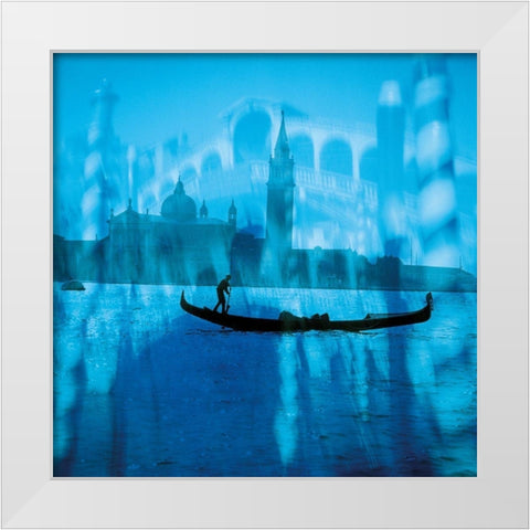 BLUE VENICE White Modern Wood Framed Art Print by Weissing, Gerd