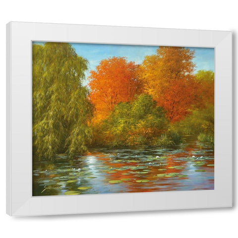 INDIAN SUMMER White Modern Wood Framed Art Print by Schoelnhammer, Heinz