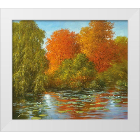 INDIAN SUMMER White Modern Wood Framed Art Print by Schoelnhammer, Heinz