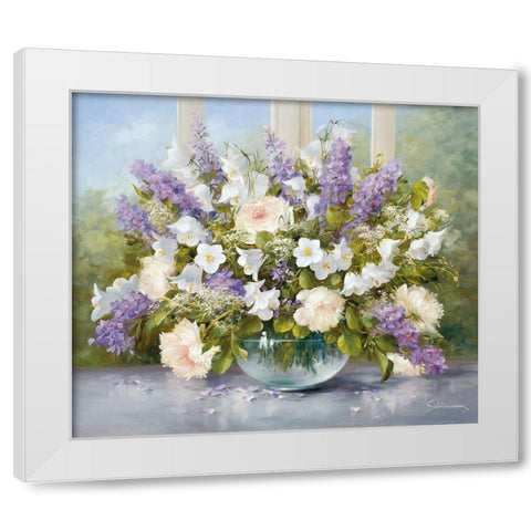 SUMMER GREETINGS I White Modern Wood Framed Art Print by Schoelnhammer, Heinz