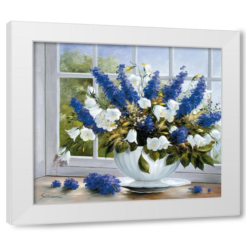 SUMMER GREETINGS III White Modern Wood Framed Art Print by Schoelnhammer, Heinz
