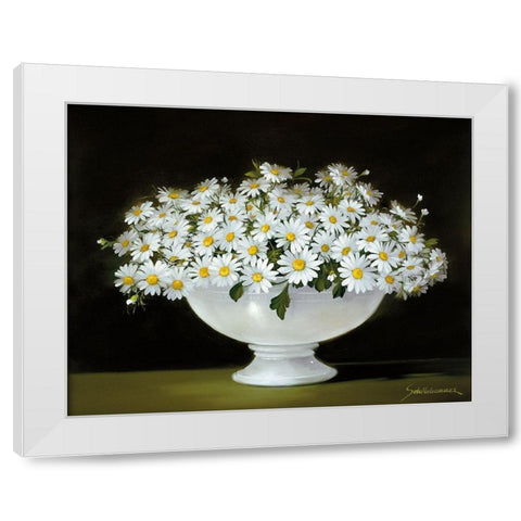 SUMMER GREETINGS IV White Modern Wood Framed Art Print by Schoelnhammer, Heinz