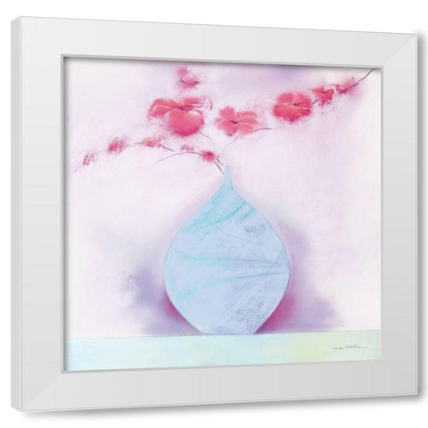 CORAL BLOSSOM I White Modern Wood Framed Art Print by Robertson, Marilyn