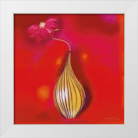RED HOT I White Modern Wood Framed Art Print by Robertson, Marilyn