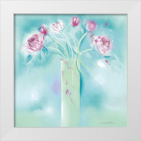 SUMMER BLOOMS White Modern Wood Framed Art Print by Robertson, Marilyn
