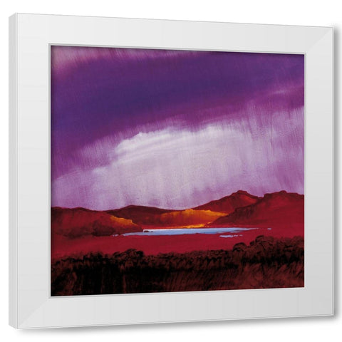 AUTUMN LAKE White Modern Wood Framed Art Print by Lee, Spencer