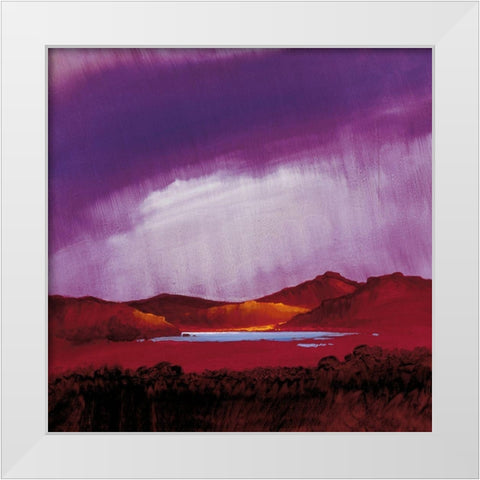 AUTUMN LAKE White Modern Wood Framed Art Print by Lee, Spencer