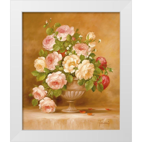 ROSES I White Modern Wood Framed Art Print by Fasani