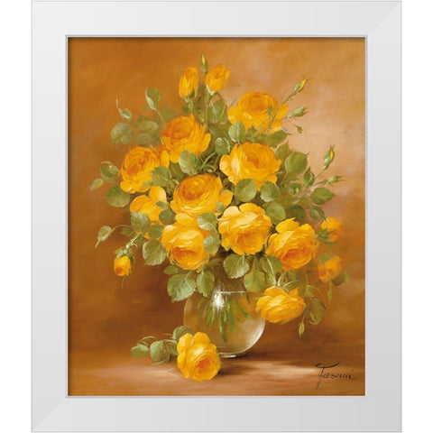 ROSES II White Modern Wood Framed Art Print by Fasani