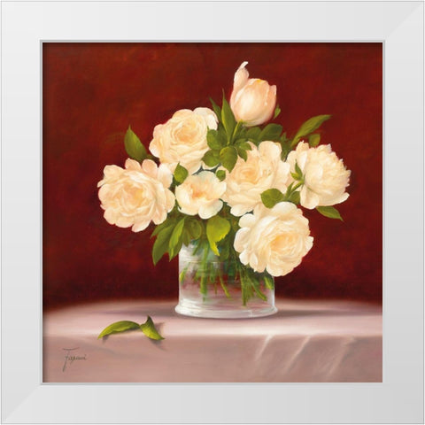 BOUQUET OF ROSES I White Modern Wood Framed Art Print by Fasani