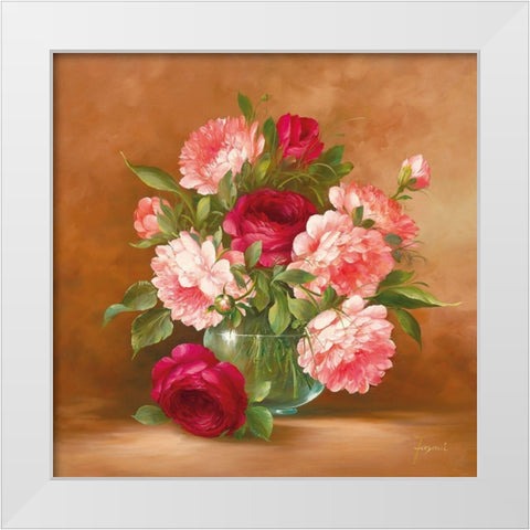 FESTIVE BOUQUET I White Modern Wood Framed Art Print by Fasani