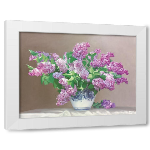 LILAC DREAMS White Modern Wood Framed Art Print by Buzin, Igor