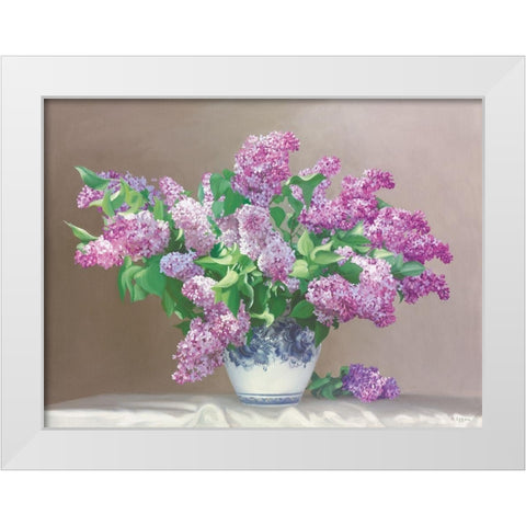 LILAC DREAMS White Modern Wood Framed Art Print by Buzin, Igor