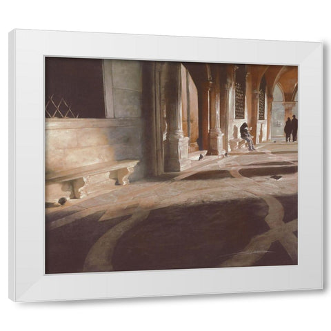 LEGGENDO TRANQUILLAMENTE White Modern Wood Framed Art Print by Sgarbossa, Antonio