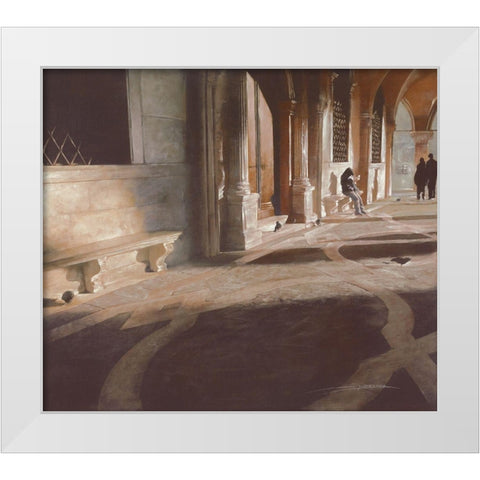 LEGGENDO TRANQUILLAMENTE White Modern Wood Framed Art Print by Sgarbossa, Antonio