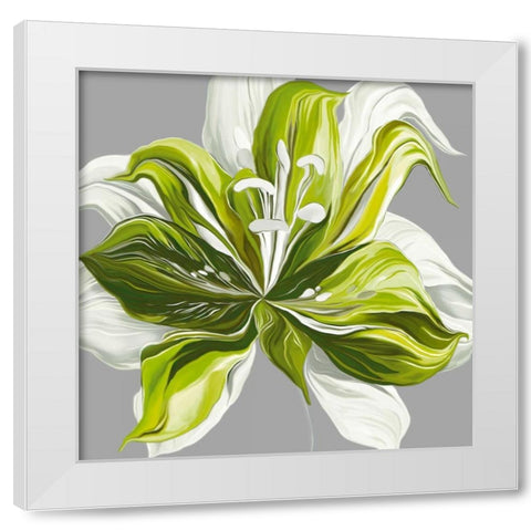 Spring Greens II White Modern Wood Framed Art Print by Scaffardi, Sally