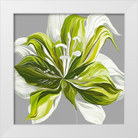 Spring Greens II White Modern Wood Framed Art Print by Scaffardi, Sally