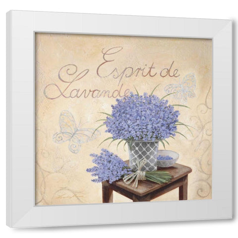 Esprit De Lavande White Modern Wood Framed Art Print by Moore, Linda