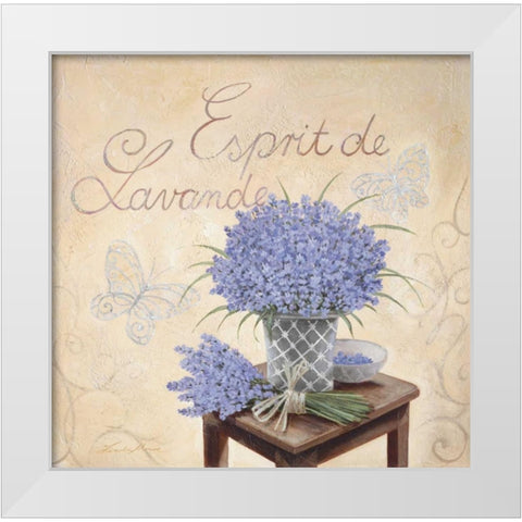 Esprit De Lavande White Modern Wood Framed Art Print by Moore, Linda
