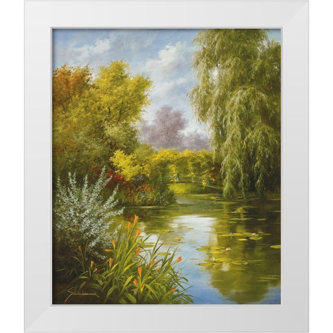 DREAMY CREEK I White Modern Wood Framed Art Print by Schoelnhammer, Heinz