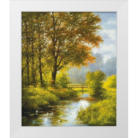 DREAMY CREEK II White Modern Wood Framed Art Print by Schoelnhammer, Heinz