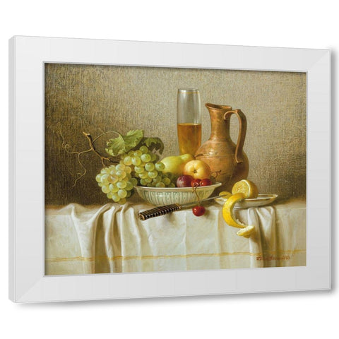 Still-Life WITH PITCHER White Modern Wood Framed Art Print by Belkovskij, Igor