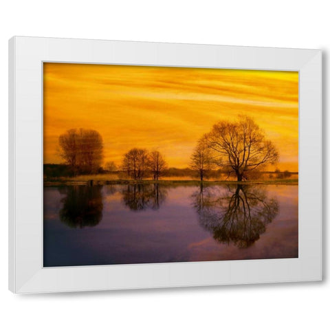 Afterglow II White Modern Wood Framed Art Print by Weissing, Gerd