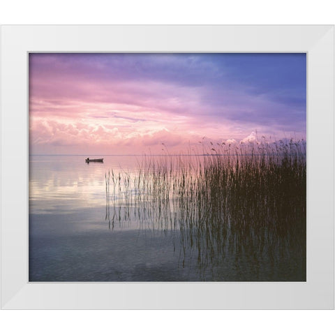 SETTING SUN II White Modern Wood Framed Art Print by Weissing, Gerd