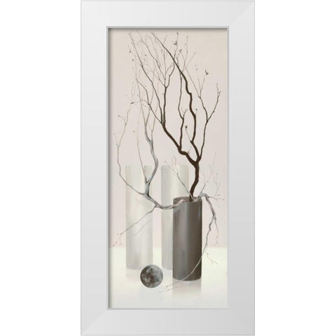 Slender Twigs III White Modern Wood Framed Art Print by Wonder, Alice