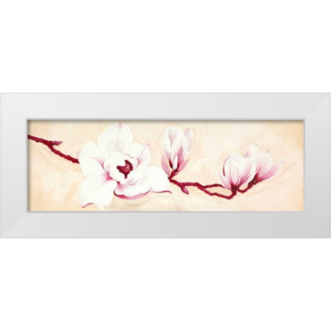 Magnolias I White Modern Wood Framed Art Print by Verdonck, Elisabeth