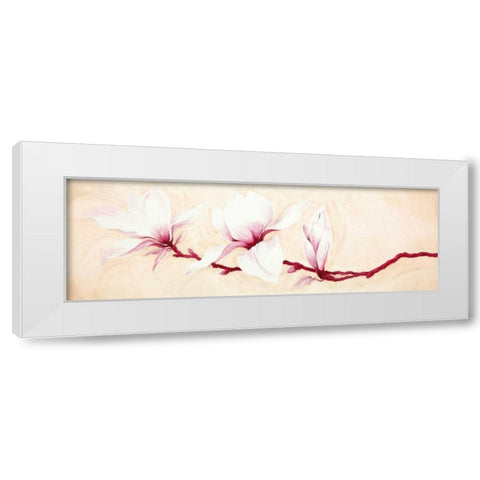 Magnolias II White Modern Wood Framed Art Print by Verdonck, Elisabeth