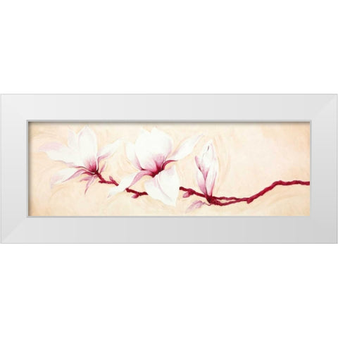 Magnolias II White Modern Wood Framed Art Print by Verdonck, Elisabeth