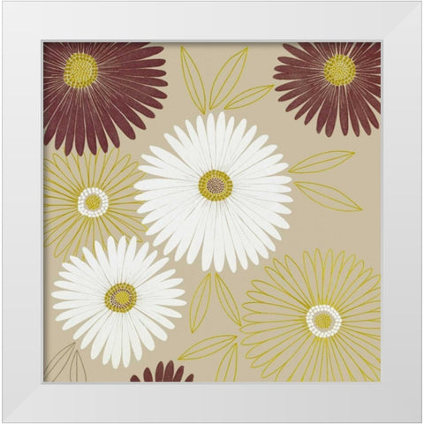 Flurry I White Modern Wood Framed Art Print by Design Show