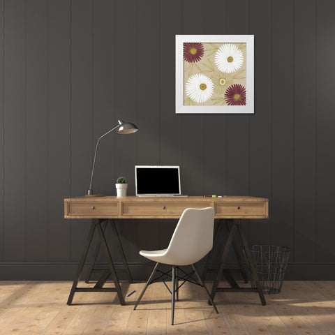 Flurry II White Modern Wood Framed Art Print by Design Show