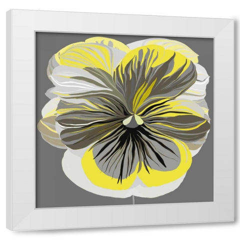 Pansies II White Modern Wood Framed Art Print by Scaffardi, Sally