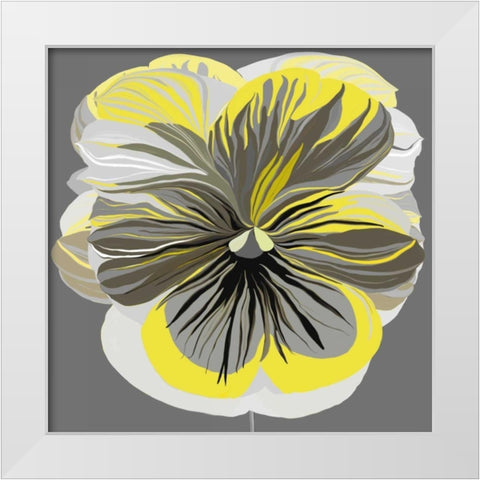 Pansies II White Modern Wood Framed Art Print by Scaffardi, Sally