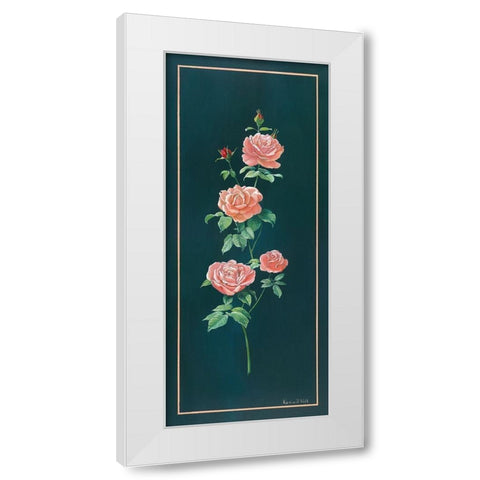VINTAGE ROSE White Modern Wood Framed Art Print by v.d. Valk, Karin