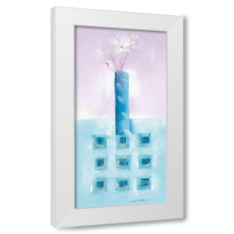 AQUA I White Modern Wood Framed Art Print by Robertson, Marilyn