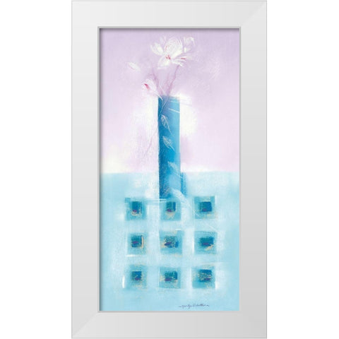 AQUA I White Modern Wood Framed Art Print by Robertson, Marilyn