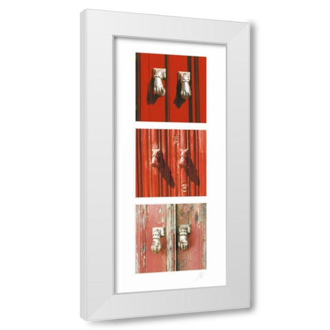 Door Handle I White Modern Wood Framed Art Print by Simon
